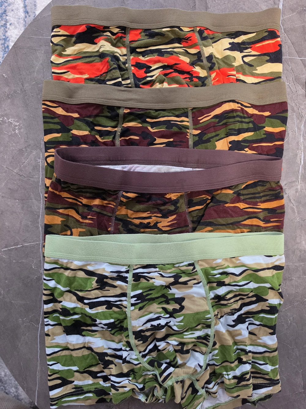 Camo Boxer Briefs - 4-Pack (Green, Brown, Red, Olive)